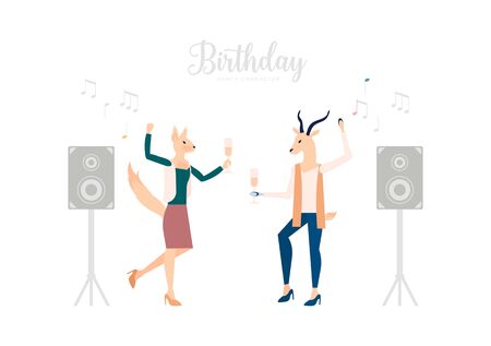 Friends at night club vector illustrationのイラスト素材