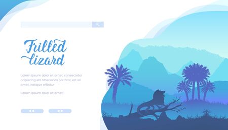 Frilled lizard vector landing page templateのイラスト素材