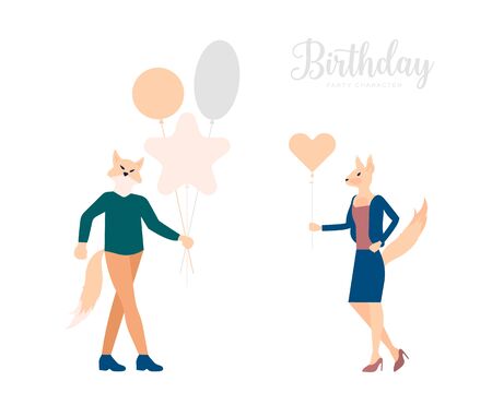 Birthday celebration cartoon poster conceptのイラスト素材