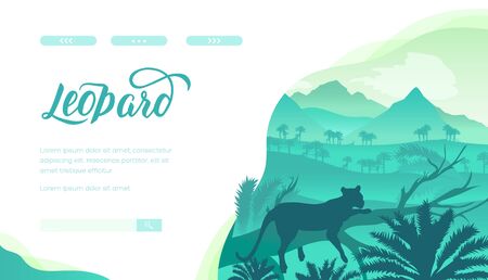 Leopard vector landing page templateのイラスト素材
