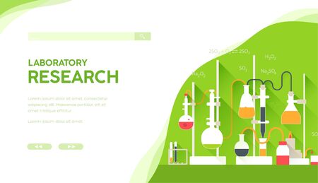 Science laboratory equipment. Medical researches.のイラスト素材
