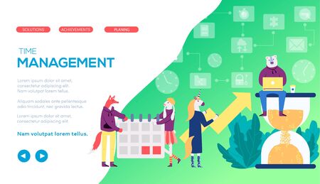 Achivement of goals using time management.のイラスト素材