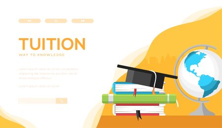 Tuition vector landing page templateのイラスト素材