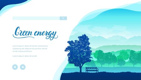 Green energy vector landing page templateのイラスト素材