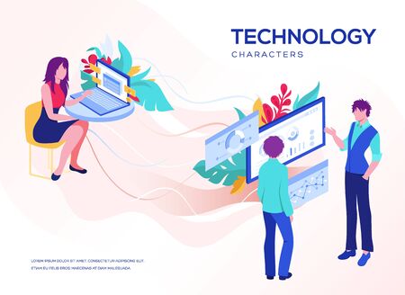 Landing page templateのイラスト素材