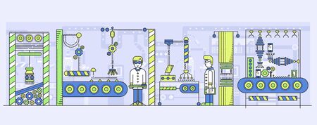 Conveyor automatic line vector illustration.のイラスト素材