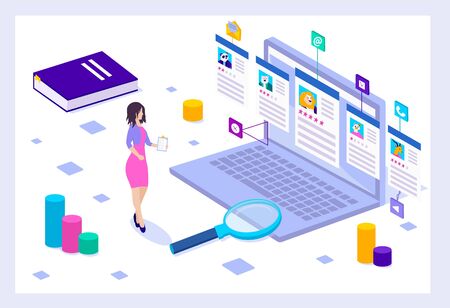 Job interview, recruitment agency vectorのイラスト素材
