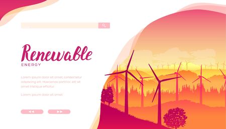 Group of wind turbines using for produce electricity.のイラスト素材