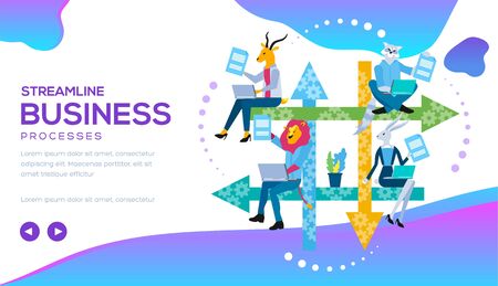 Streamline business process with workflows, CRM.のイラスト素材
