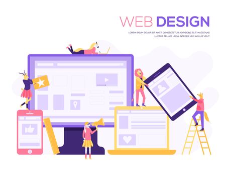 The web design structure and is the social publicのイラスト素材