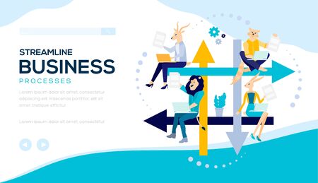 The analysis and process reveal clear directions and boundaries of the business projectのイラスト素材