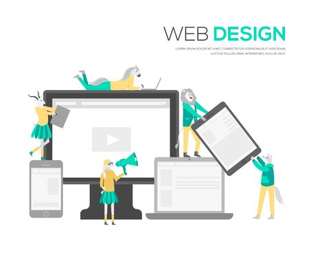 The web design structure and is the publicのイラスト素材