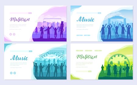 Musical festival on outdoor air parkのイラスト素材