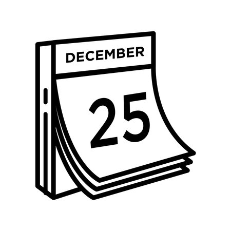 calendar 25 december icon vector design temp[lateのイラスト素材