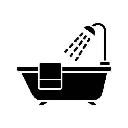 bathtub icon vector design template in white backgroundのイラスト素材