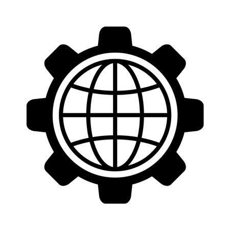 internet globe icon vector design template in white backgroundのイラスト素材
