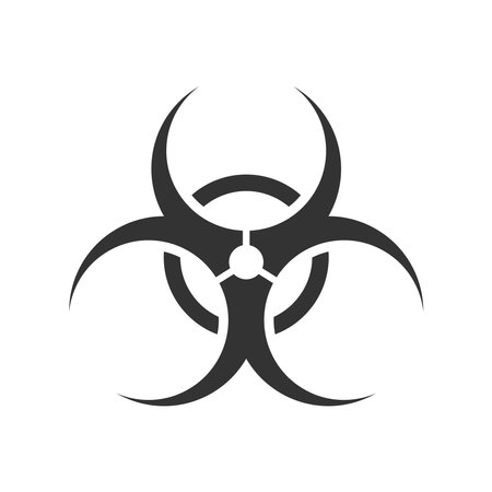 radiation - nuclear warning sign icon vector design template in white backgroundのイラスト素材