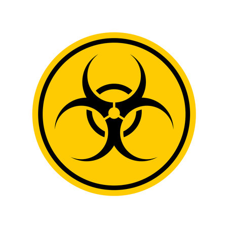 radiation - nuclear warning sign icon vector design template in white backgroundのイラスト素材