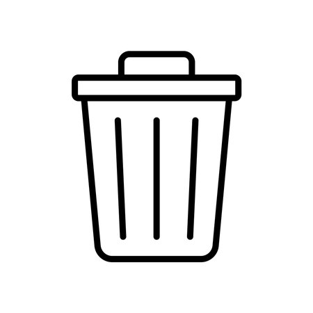 trash can icon vector design template in white backgroundのイラスト素材