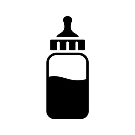baby bottle icon vector design template in white backgroundの写真素材