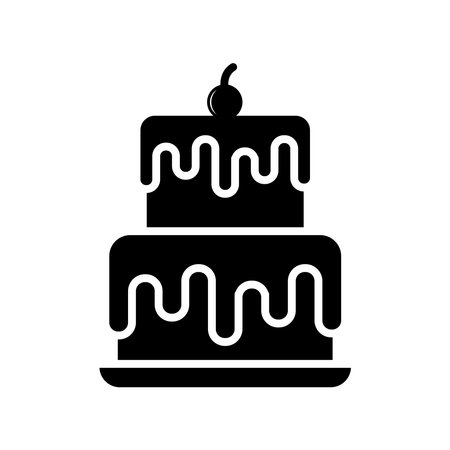 birthday cake icon vector design template in white backgroundのイラスト素材