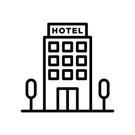 hotel building icon vector design template in white backgroundのイラスト素材