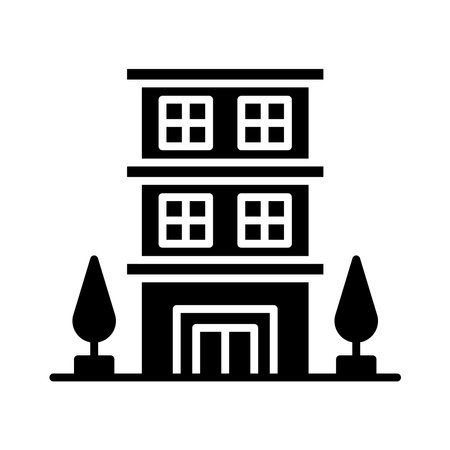 hotel building icon vector design template in white backgroundのイラスト素材