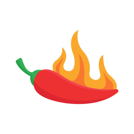 chilli pepper icon vector design template in white backgroundのイラスト素材