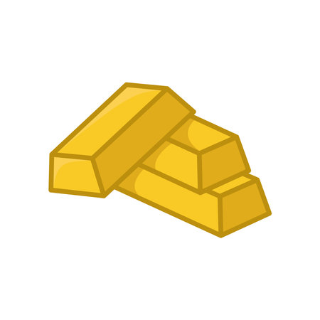 gold bar icon vector design template in white backgroundのイラスト素材
