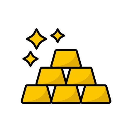 gold bar icon vector design template in white backgroundのイラスト素材