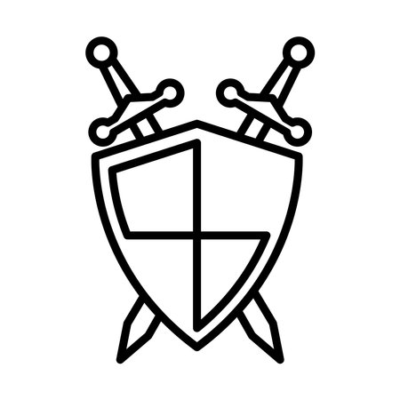 shield and sword icon vector design template in white backgroundのイラスト素材