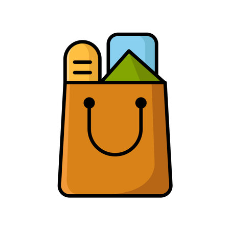 shopping bag icon vector design template in white backgroundのイラスト素材