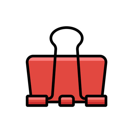 bulldog clip icon vector design template in white backgroundのイラスト素材