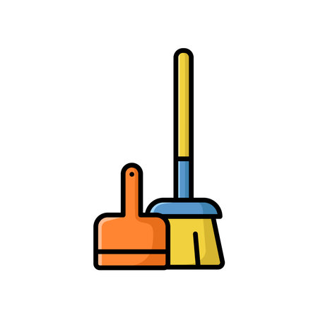 broom icon vector design template in white backgroundのイラスト素材