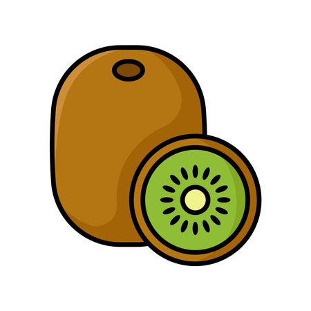 kiwi fruit icon vector design template in white backgroundのイラスト素材