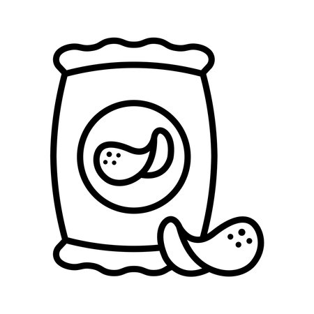 potato chip icon vector design template in white backgroundのイラスト素材