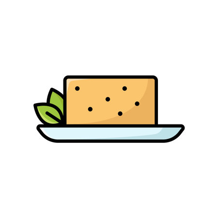 tofu icon vector design template in white backgroundのイラスト素材