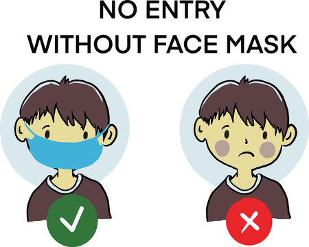 No Entry Without Face Mask. Coronavirus 2019-nCoV.のイラスト素材