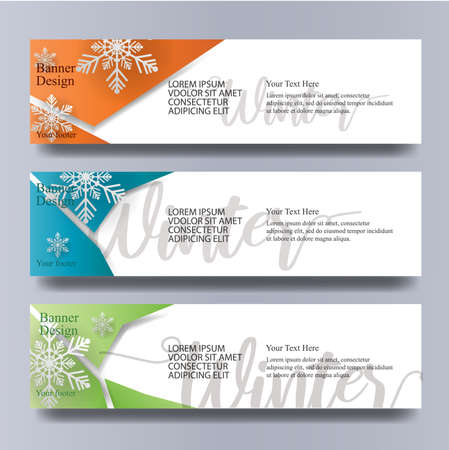 Three-style banner design, gray backgroundのイラスト素材