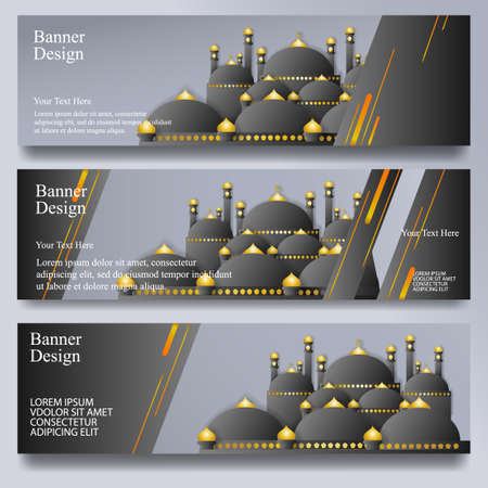 design banner islamic, gray backgroundのイラスト素材