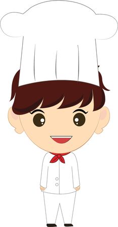 chef mascot character in chef hat and chef uniformのイラスト素材