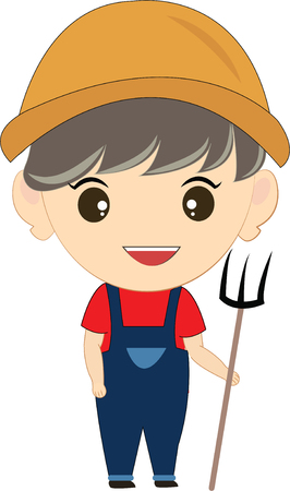 Cartoon illustration of a farmerのイラスト素材