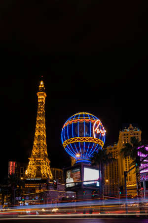 Las Vegas, Nevada / USA - 10/07/2018: Eiffel Tower replica at the Paris Las Vegas Hotel & Casinoのeditorial素材