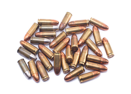 Old bullets isolated on white
