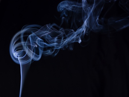 Smoke on black backgroundの写真素材