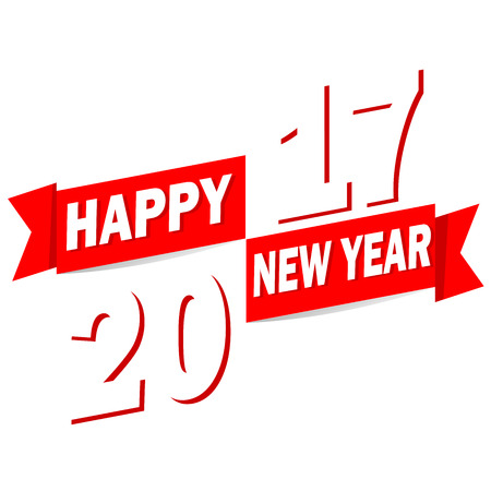 happy new year  2017. lettering new yearのイラスト素材