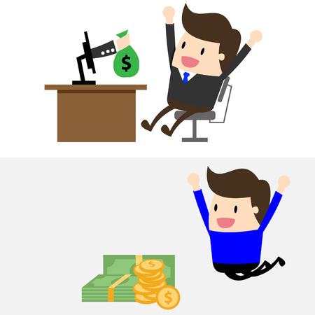 vector image man and moneyのイラスト素材