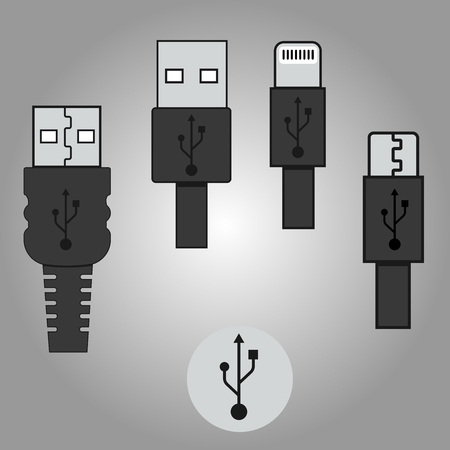 USB icons setのイラスト素材
