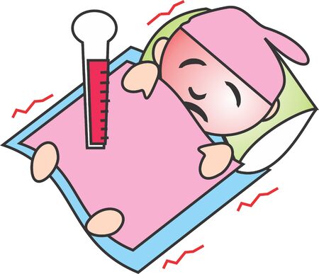 lying on the bedのイラスト素材