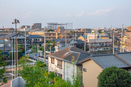 Tokyo, Japan - View of a Tokyo neighbourhood full of houses during the dayのeditorial素材